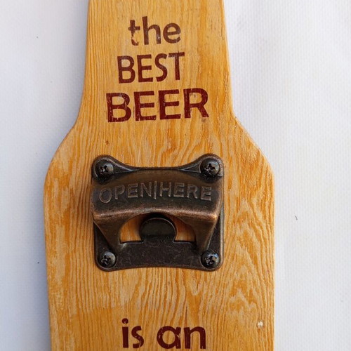 Wooden Bottle Opener 28 cm height.