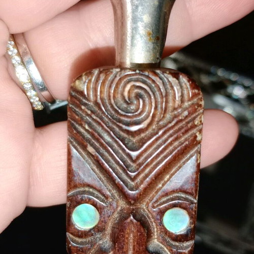 Vintage bottle opener like new, handmade carved Rotorua Maori Tekoteko