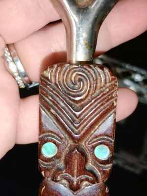 Vintage bottle opener like new, handmade carved Rotorua Maori Tekoteko