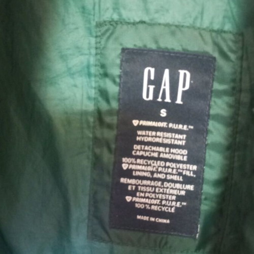 Gap puffer jacket used, green, size S