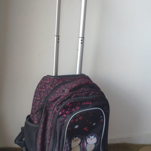 Polo School Bag with Penguins used, wheeled and foldable handle