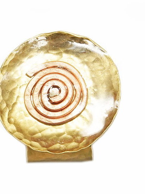 Brass ring handmade with spiral and liquid glass new