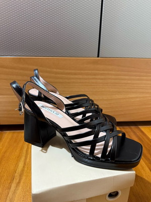 Luigi black platform sandals new, size 36