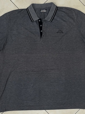 Kappa Men Polo Shirt, Grey, Contrast Trim, Size 4XL