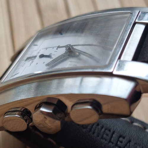 Tissot TXL Quadrato Chronograph Tank watch used, sapphire crystal, stainless steel