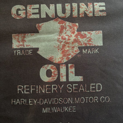 Harley-Davidson Genuine Oil graphic T-shirt XXL, vintage biker style