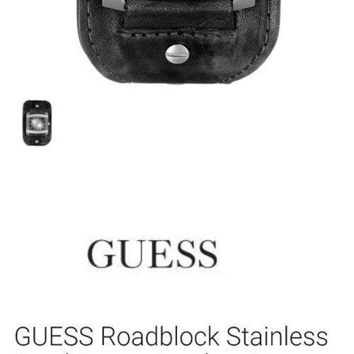 Guess I65186G1 watch with stainless steel and leather strap, used