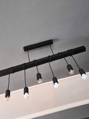 Eglo pendant light 6 bulbs adjustable height 100cm length 10cm width like new