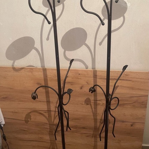 Set of 2 metal wedding candle holders used