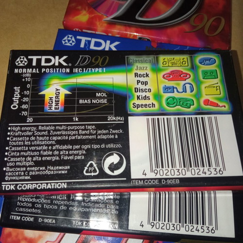 TDK audio cassette pack of 6, 3 T1 60 + 3 D 90, new sealed