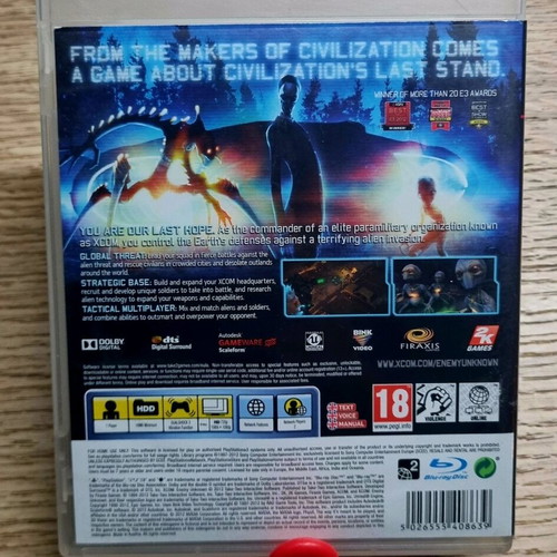 Xcom Enemy Unknown game for PlayStation 3 like new