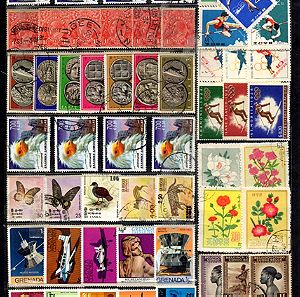 W187 Γραμματόσημα - μικρή συλλογή ΕΛΛΑΔΑ-ΑΥΣΤΡΑΛΙΑ-ΚΕΥΛΑΝΗ (Sri Lanka)-ΓΡΕΝΑΔΑ-Β.ΚΟΡΕΑ-ΒΕΛΓΙΚΟ ΚΟΝΓΚΟ