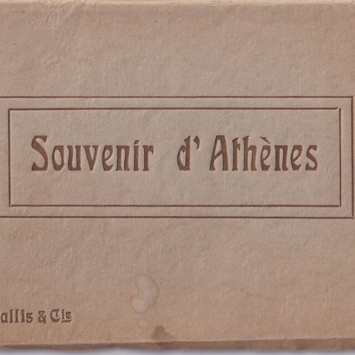 Souvenir d'Athenes Athens Edition booklet with 10 used Acropolis cards