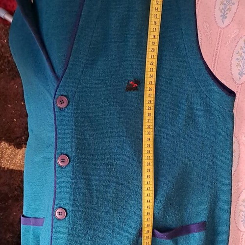 Vintage Le Chien knit sweater vest used, size 54, green