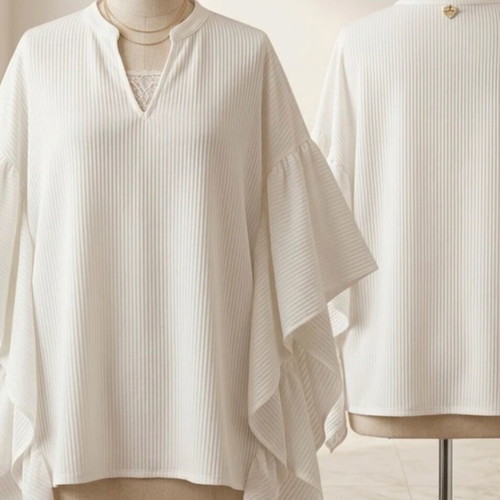 Mat Fashion plus size blouse, white, L/XL