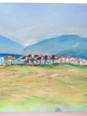 Картина 30×40 см пастел плаж нова