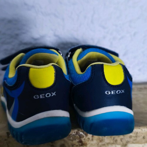 Geox kids shoes used size 24 with shark design and light