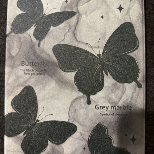 Apple Air 2 Tablet Case Flip Cover like new, grey marble butterfly design