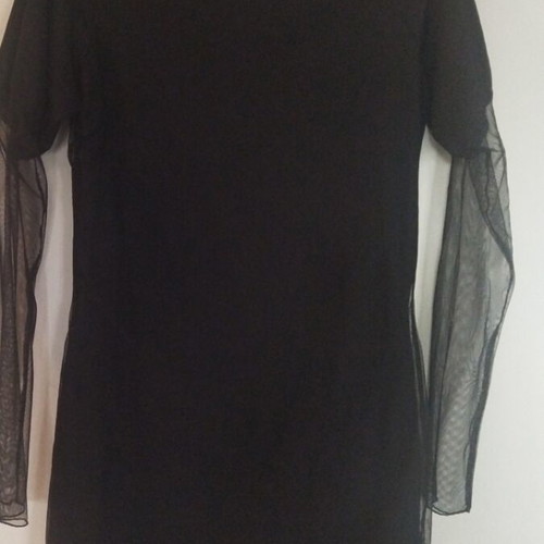 Raxevsky evening dress like new with beads and transparency black