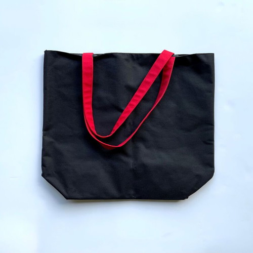 The WOOF Tote Bag new, black with white dog prints