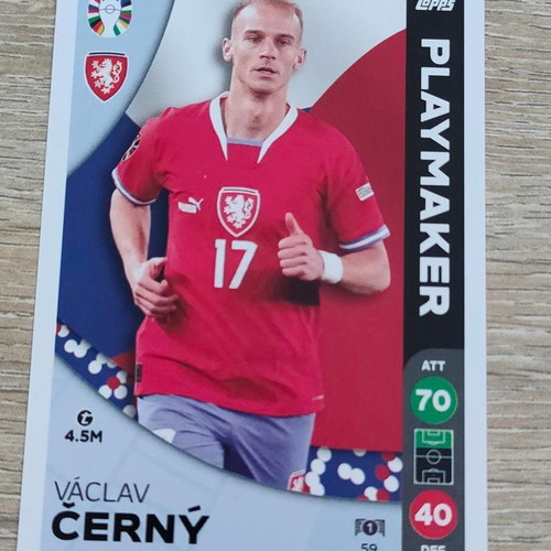 Playmaker 17 Václav Černý Czech Republic Euro 2024 card like new