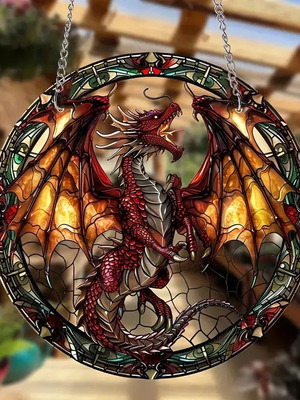Dragon dreamcatcher in acrylic