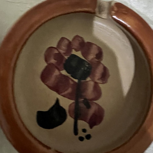 Ceramic decorative ashtrays with painted flower like new, set of 2