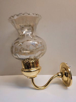 Vintage blown glass lamp shade like new, crystallized 1970s-80s