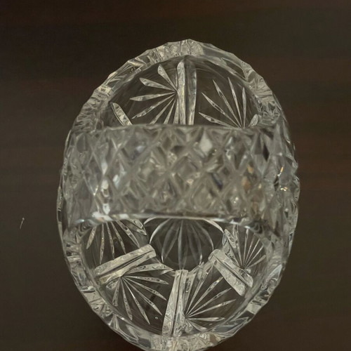 Crystal Decorative Basket with Handle like new, handmade design