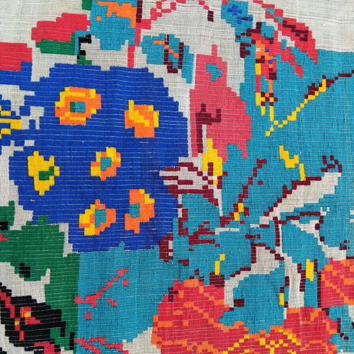 Authentic handmade loom woven textile 4.5 meters like new, antique '50s-'60s