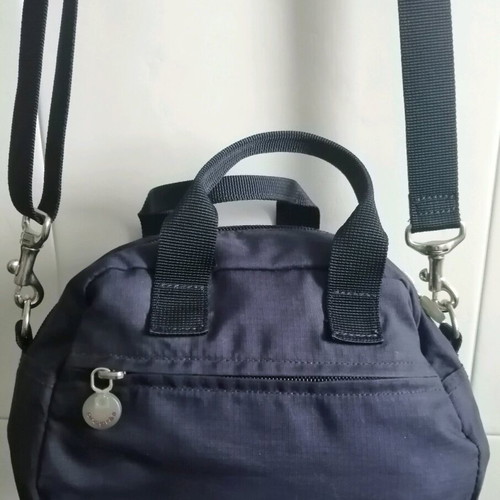 Progres small women's bag like new, blue with orange daisies, crossbody