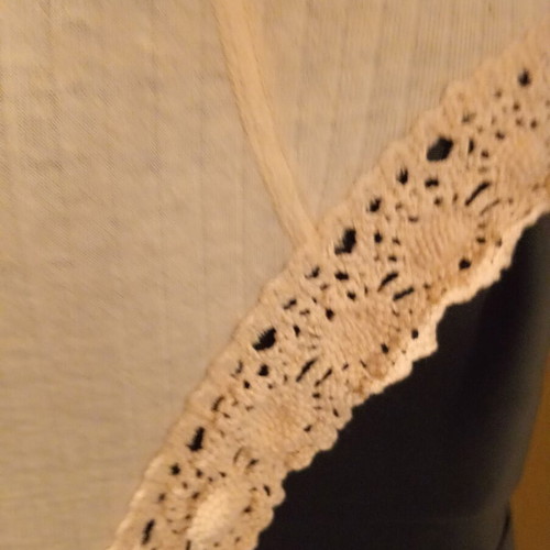 Vintage cotton lace bodysuit M/L, new, grey and beige