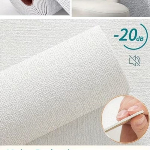 Beige Soundproof Self-Adhesive Wallpaper 6 Rolls, 5mm Thick