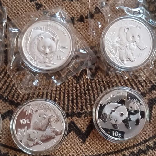 Chinese Panda Silver Coins 8 x 1 Troy Ounce Uncirculated
