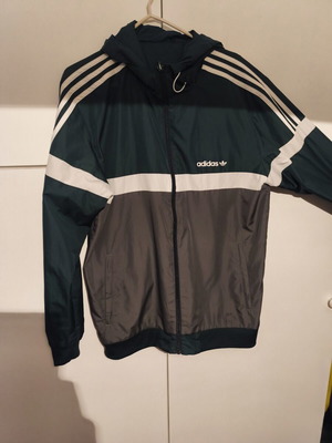 Adidas Originals Trefoil αντιανεμικό μπουφάν με κουκούλα σαν καινούργιο, διπλής όψης