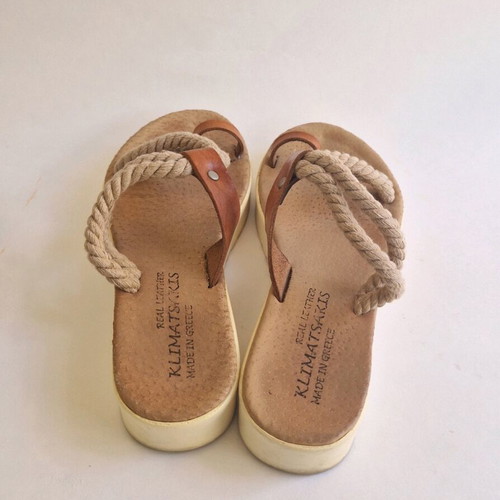 Leather sandals like new, beige and brown, size 36