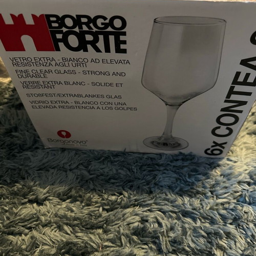 Borgonovo Italian glasses new, set of 6