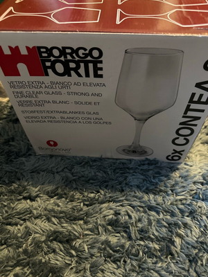 Borgonovo Italian glasses new, set of 6