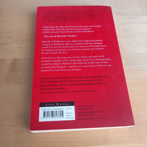 Black Box Thinking by Matthew Syed like new, English edition