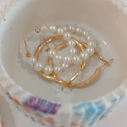 Handmade porcelain jar new with gold leaf and bronze details