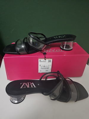 Zara black heeled sandals new with tag, size 38