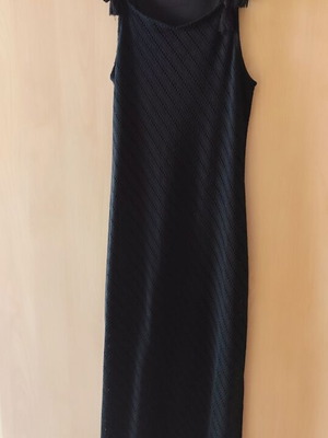 Sinsay black midi summer dress with tassels