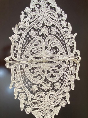 Large vintage handmade embroidered table runner 97×58 cm