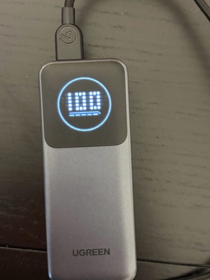 Ugreen Powerbank PD 12000 mAh 2 θέσεων 100W γκρι σαν καινούργιο