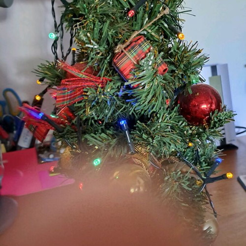 Christmas tree used with decorations and battery lights