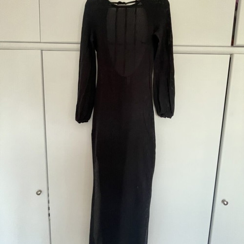 Nadia Rapti dress medium, like new, black perforated long backless