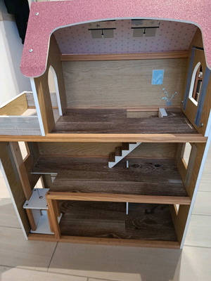 Large dollhouse used with handmade additions