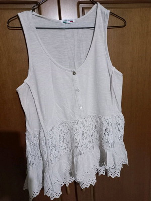 Makó blouse with lace like new, beige, size M