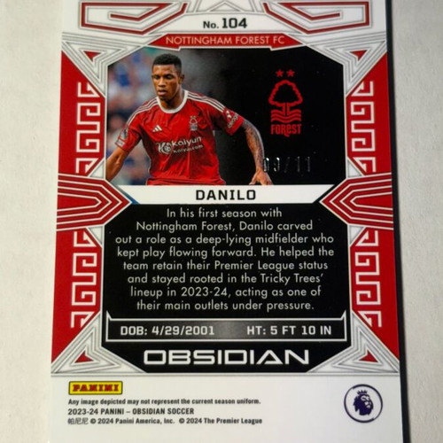 2023-24 Panini Obsidian Danilo card like new