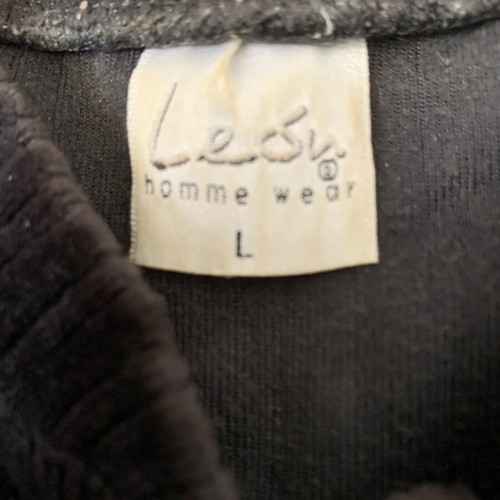 Leon men's velour blouse used, black with white stripe
